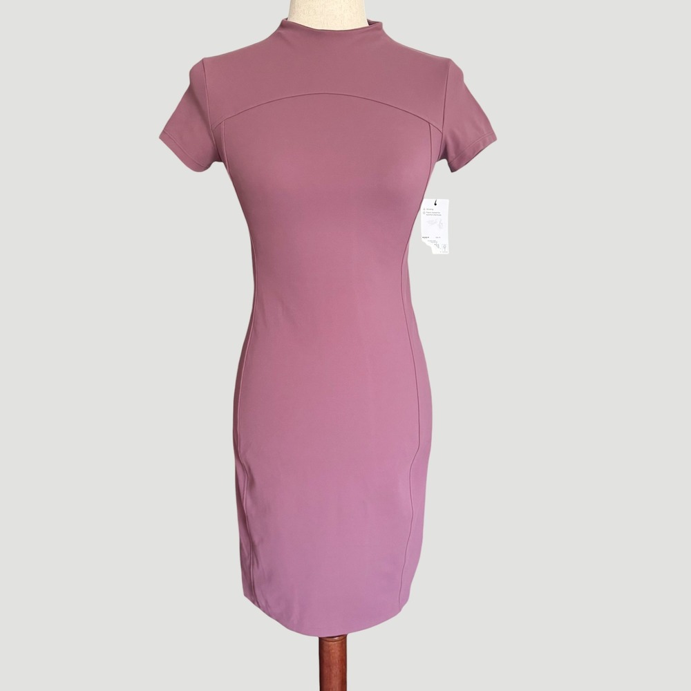 FLX Affirmation Travel Leisure Dress NWT Compression XS Mauve‎ Pink Short Sleeve